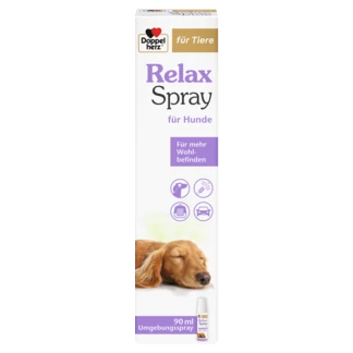 Abbildung der Produktverpackung Doppelherz für Tiere Relaxspray für Hunde Frontansicht